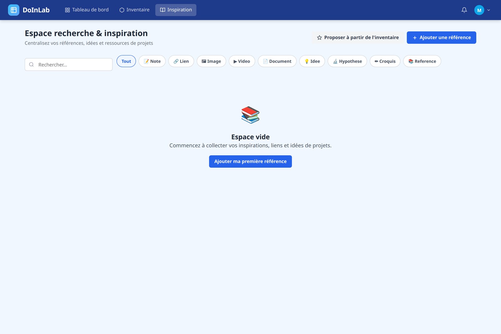 Espace recherche et inspiration